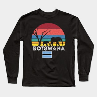 Botswana Elephant Safari Sunset Long Sleeve T-Shirt